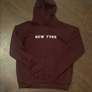Denim & Flower Burgundy New York Hoodie